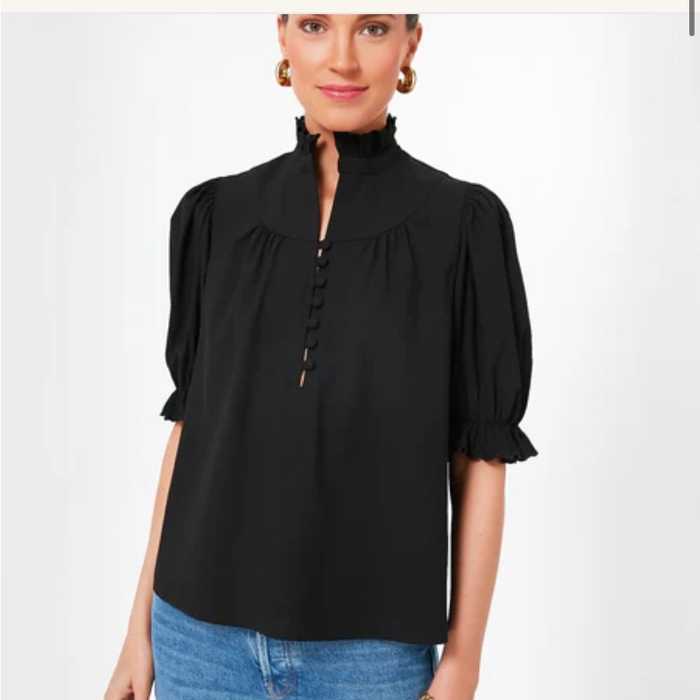 POMANDER PLACE

Black Selena Blouse Elegant Black Ruffled Women's Top XXL